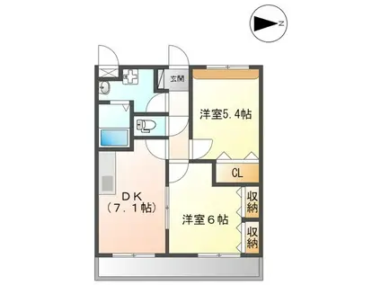 ポラリス(2DK/2階)の間取り写真