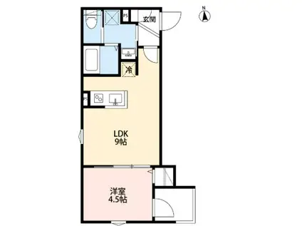 つばめハウス南流山(1LDK/1階)の間取り写真