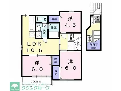 ル ヴァンヴェール(3LDK/2階)の間取り写真