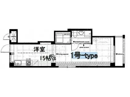 RE007(1K/4階)の間取り写真