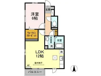 GRANDIR A(1LDK/1階)の間取り写真