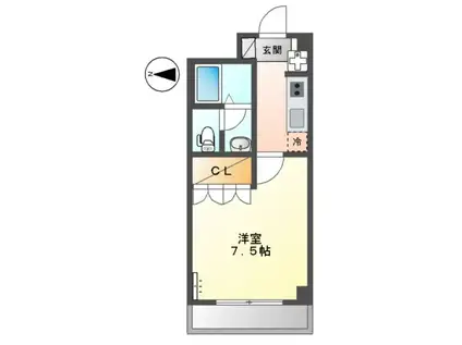 コンフォース光(1K/1階)の間取り写真