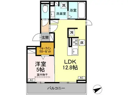 D-AVANCE上六名II(1LDK/1階)の間取り写真