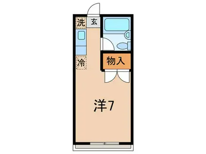 ハイムタナベ(ワンルーム/1階)の間取り写真