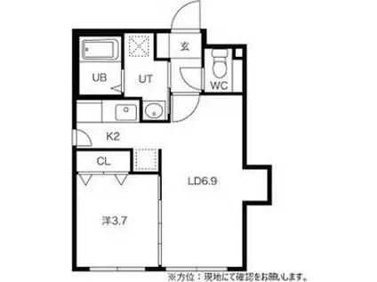 アスパイア宮の森(1LDK/2階)の間取り写真