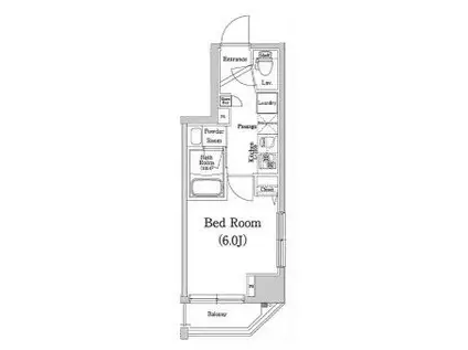 ジーベック大森ウエスト(1K/2階)の間取り写真