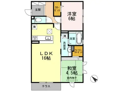 サンスクエア千里万博 B棟(2LDK/2階)の間取り写真