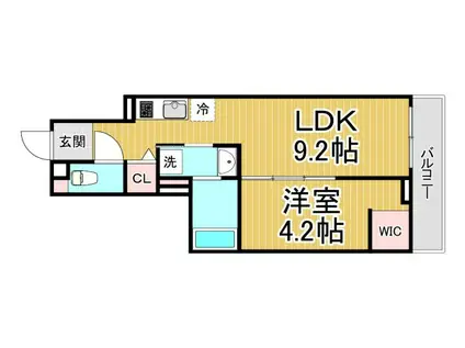 S-MOVE西宮今津(1LDK/1階)の間取り写真