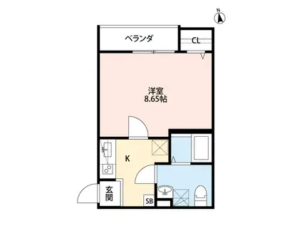 GROWTH(1K/1階)の間取り写真