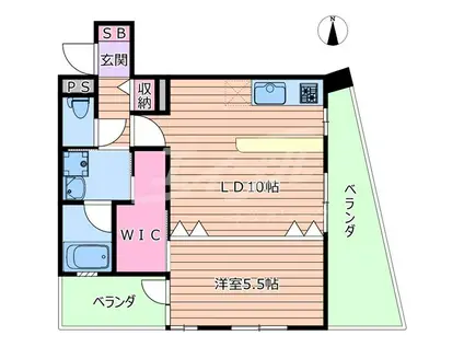 協同レジデンス千里丘(1LDK/5階)の間取り写真