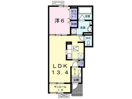 スマイル ベスト(1LDK/1階)の間取り写真