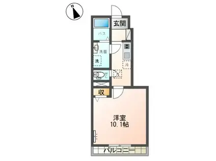 ユ・ヴェール太田町(1K/1階)の間取り写真