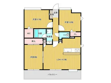 アーバンパレス諏訪野II(3LDK/10階)の間取り写真