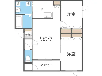 グランプラスB(2LDK/3階)の間取り写真