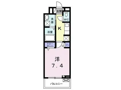 ガルデニア I(1K/3階)の間取り写真