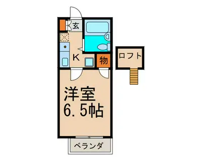 ビュークレスト(1K/2階)の間取り写真