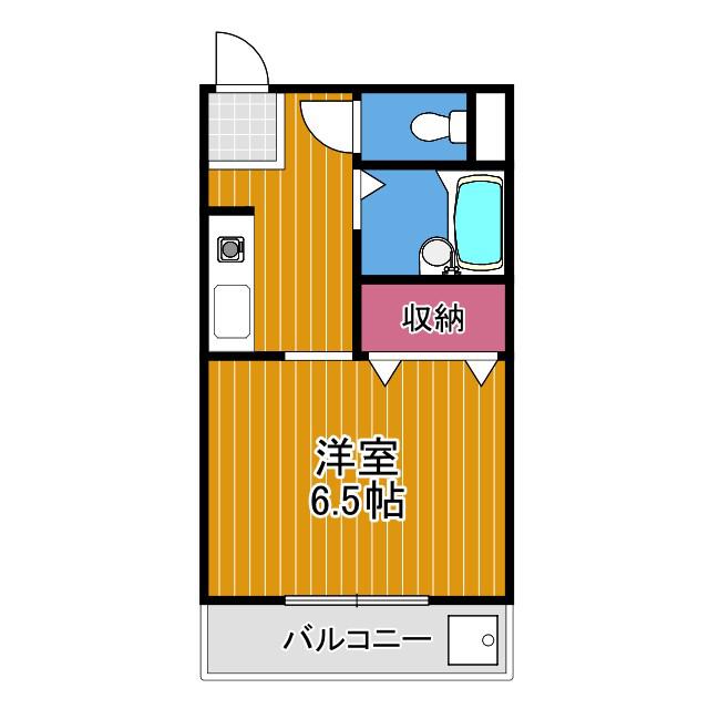 メロディーハイム(ワンルーム/1階)の間取り写真