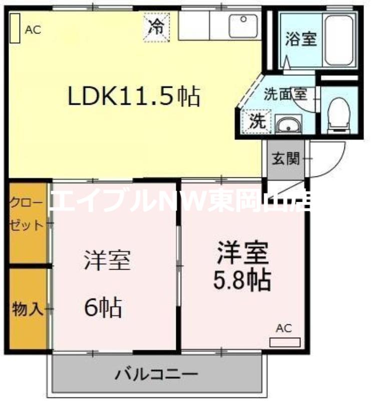 シートピア(2LDK/2階)の間取り写真