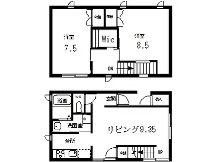 アビタシオン桜(2LDK/1階)の間取り写真