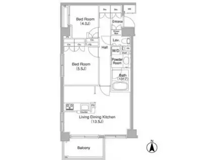 コンフォリア西早稲田(2LDK/3階)の間取り写真