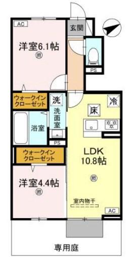 D-ROOMイグ(2LDK/1階)の間取り写真