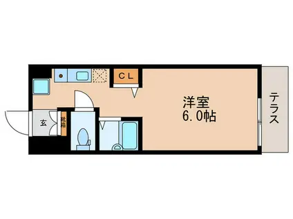 京北ハイツ(ワンルーム/1階)の間取り写真