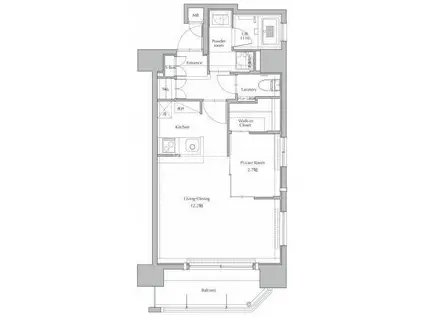 ネストピア薬院(1LDK/6階)の間取り写真