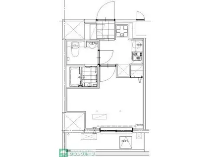 GENOVIA草加(1K/9階)の間取り写真