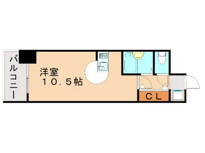 キャメロット・パークビュー(ワンルーム/4階)の間取り写真