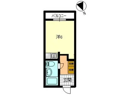 ドミトリーI(ワンルーム/1階)の間取り写真