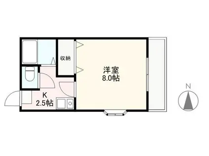 クレイドル森本(1K/2階)の間取り写真