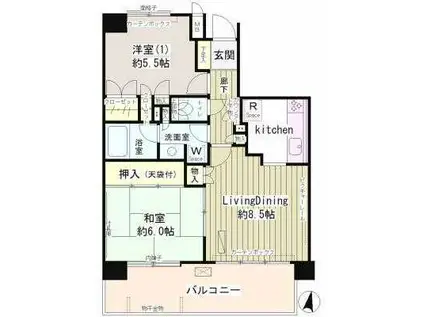 上北沢南パーク・ホームズ(2LDK/3階)の間取り写真