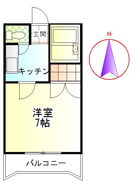 エスポアール中井(1K/2階)の間取り写真