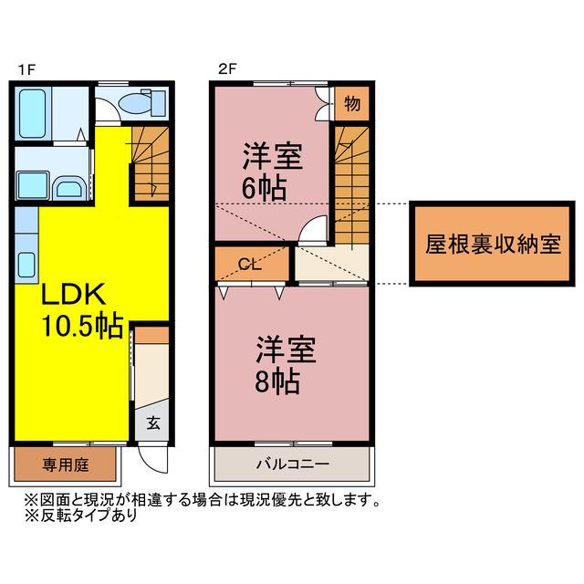 ポポラーレ西島(2SLDK/1階)の間取り写真