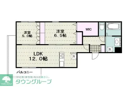 ソルクレスト(2LDK/2階)の間取り写真