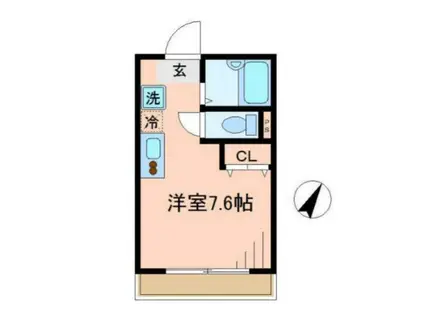 ヴィラコンフォート上大岡(ワンルーム/2階)の間取り写真