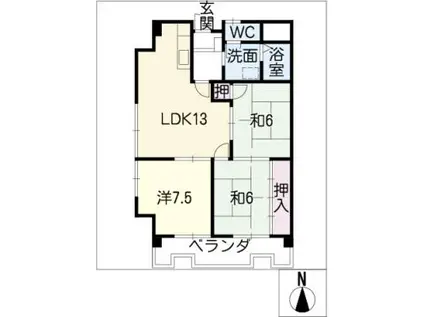 ルミエールI(3LDK/3階)の間取り写真