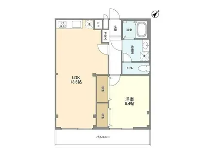 シンクレール(1LDK/1階)の間取り写真