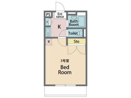 イーデンパーク(1K/1階)の間取り写真