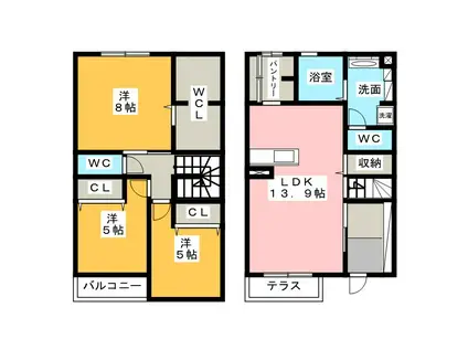 シンフォニー(3LDK/1階)の間取り写真