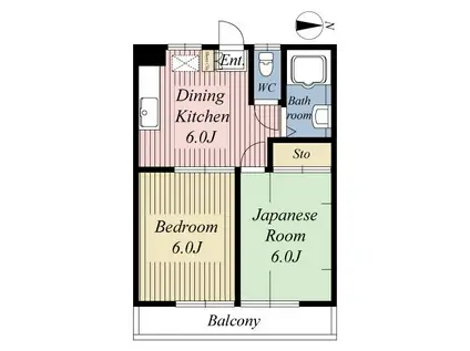 プラザ谷塚(2DK/3階)の間取り写真