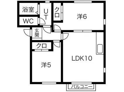 プロヴァンス(2LDK/1階)の間取り写真