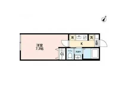 BLUE MARINE HONCHIBA(1K/2階)の間取り写真