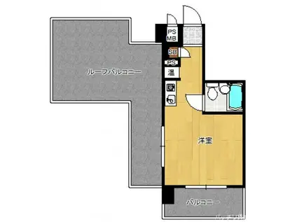 ロマネスク美野島(ワンルーム/11階)の間取り写真