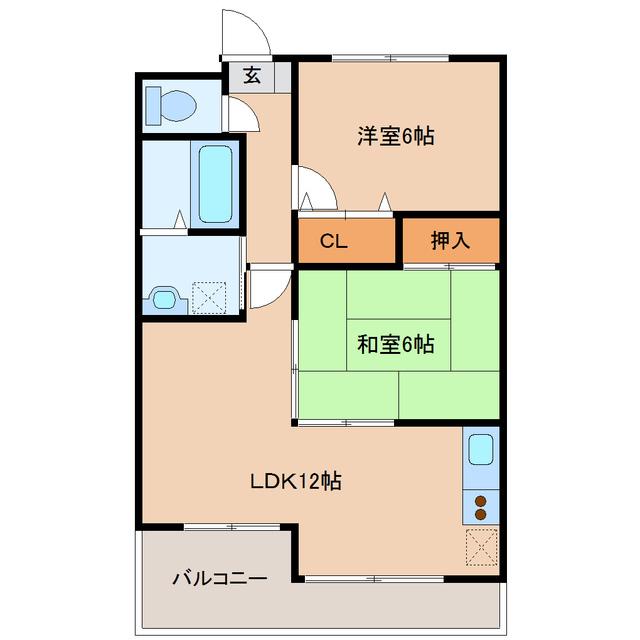 ロワジールK(2LDK/3階)の間取り写真