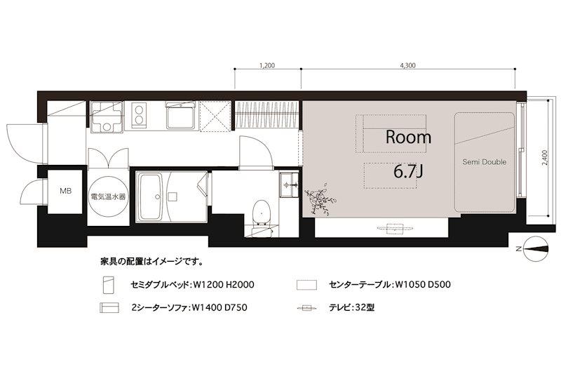 ライオンズマンション八丁堀(ワンルーム/11階)の間取り写真
