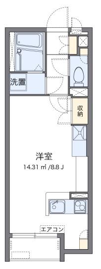 レオネクストイディアルT(ワンルーム/2階)の間取り写真