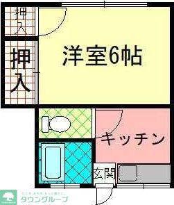 森田荘(1K/2階)の間取り写真
