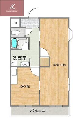 TAIHOボヌール(2DK/2階)の間取り写真
