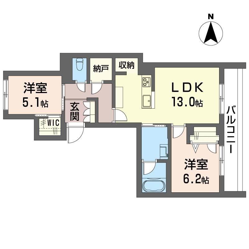 シャーメゾン ヴェール(2LDK/2階)の間取り写真